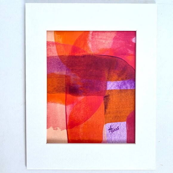 Intersectionality 2 Original Abstract Acrylic Painting 11x14in Mat Frame Ready - Picture 3 of 8